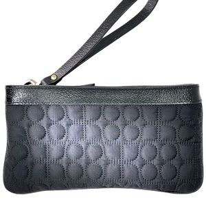 Kate Spade Wristlet Clutch Quilted Fabric Leather